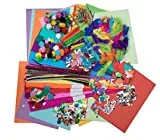 edukit Bastelset Jumbo Bastelkoffer 1500 Teile Bastelmaterial Kinder Pompons Bastelpapier Wackelaugen Pailletten Federn Pfeifenreiniger Seidenpapier