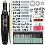 Wukong Gravierwerkzeug 81PCS, elektrischer Gravurstift mit Anreier DIY Gravur-Gert fr Schmuck Glas Holz Metall Kunststoff 57 Zubehre und 24 Schablonen