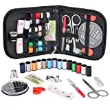 Coquimbo Mini Nhset mit 68er Nhzubehr, 14 Spulen Faden mit Schwarzer Etui Nhkasten fr Anfnger Kinder Reisende Erwachsene Mdchen (Klein)